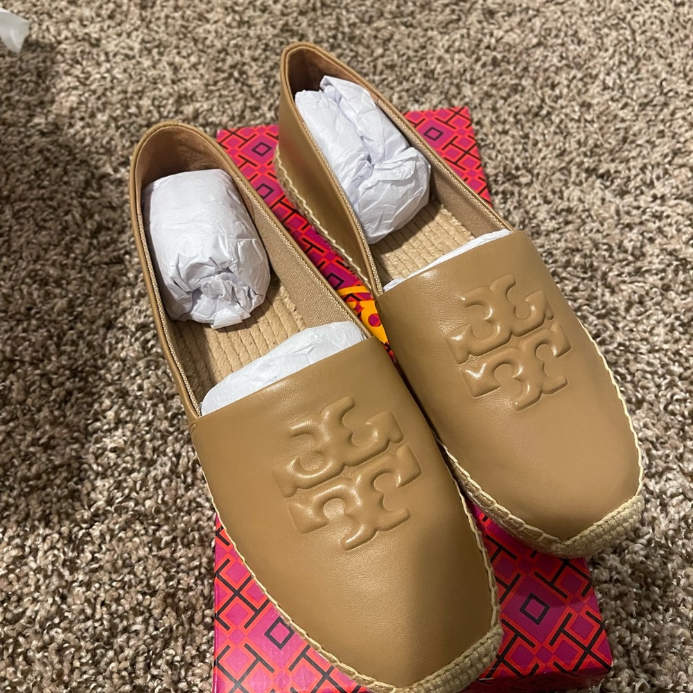 Tory Burch Tan Espadrille Flats